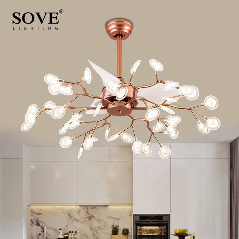 Современная светодиодный Люстра-Светлячок вентилятор светильник ПА в виде