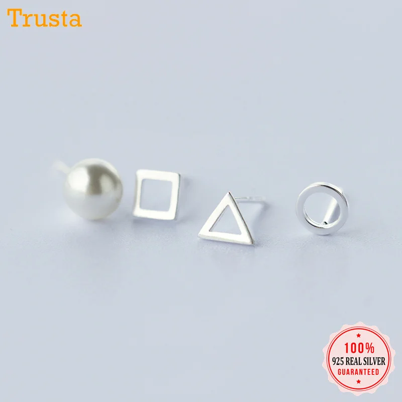 Trustdavis 4 шт. 100% стерлинговое серебро 925 пробы ювелирные изделия полые бриллианты