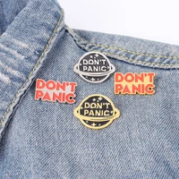 don%e2%80%98t panic planet charm pins brooch lapel badges men women fashion jewelry gifts collar hat accessories