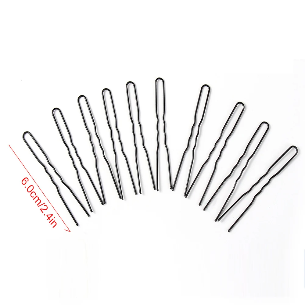 20/100 шт черный/золотой U образный шпильки волнистые волосы зажим заколки для волос