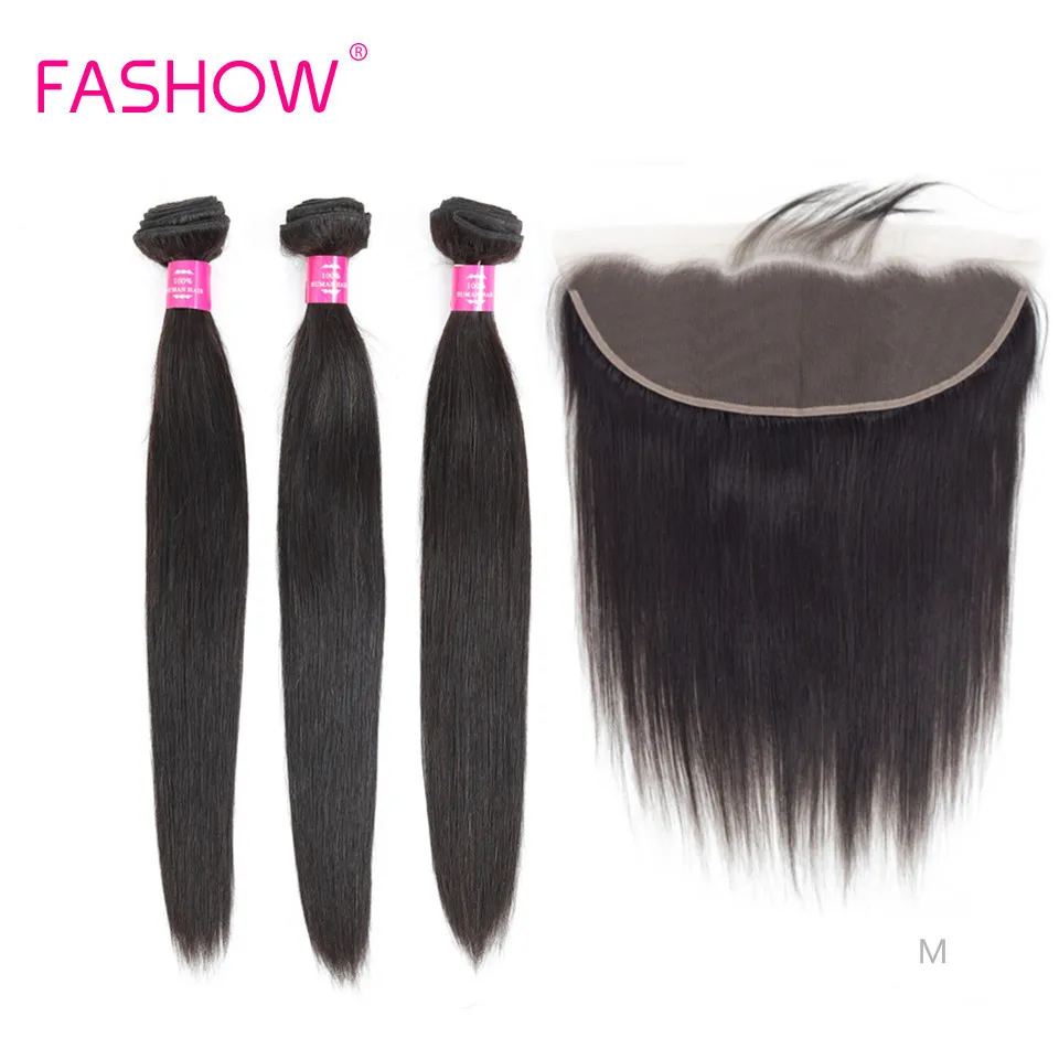 Fashow бразильские человеческие волосы прямые натуральные цвета 3 шт. пучки с