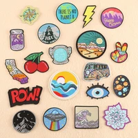 1pc letter patch embroidered patches for clothing iron on patches stripe on clothes applique jacket jeans patch bag hat patch