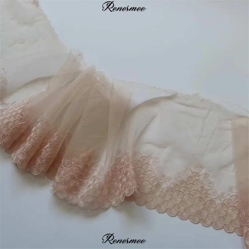 3Yd розовая ткань из кружевной сетчатой ткани кружевная Лента вышивка украшение