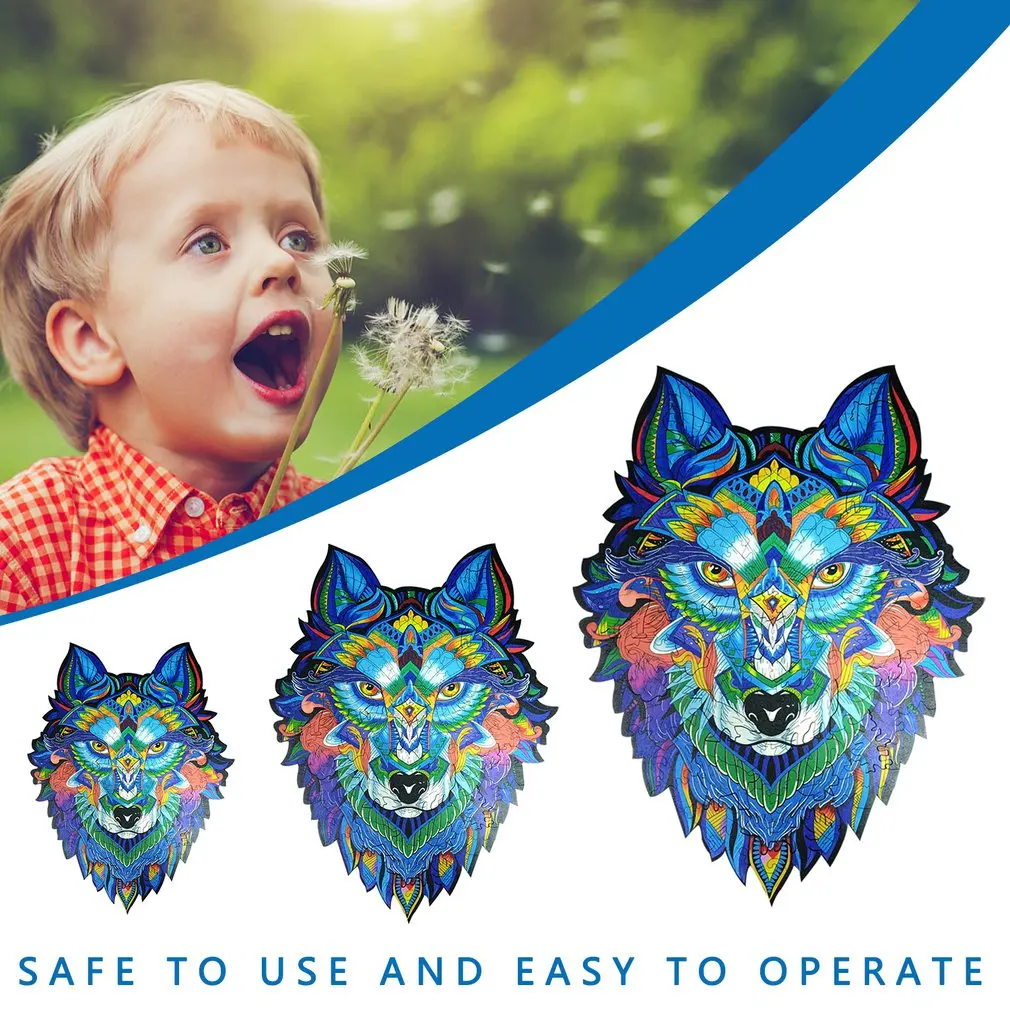 

Wooden Animal Puzzles Irregular 3D For Adults Diy Puzzle Animal Shaped Puzzles Christmas Gifts For Kids Jigsaw Fox lion wolf