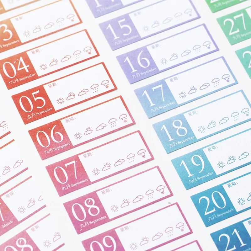 2021 недатированный DIY 365 дней указательный бумажный стикер 190 мм * 290