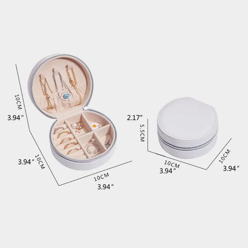 

Jewelry Travel Organizer Small Jewelry Box PU Leather Women Girls Traveling Jewelries Case and Portable Jewellery Box