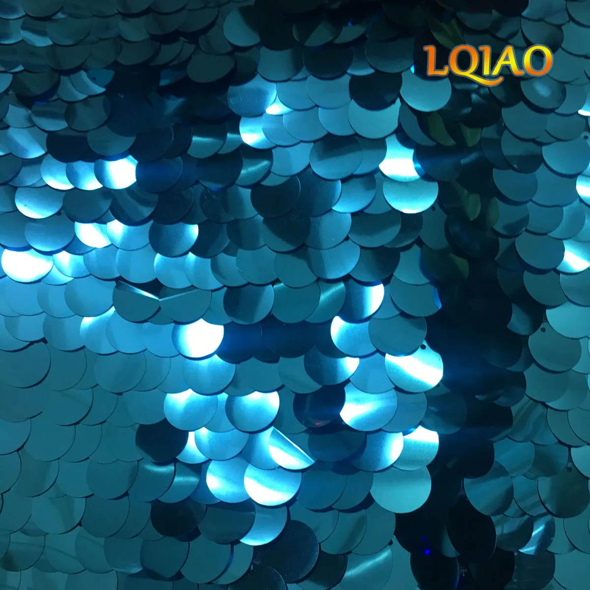 

Customize- 3 pcs 18mm turquoise 15m sequin fabric