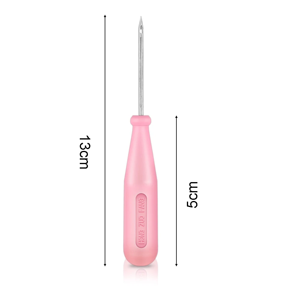 

1Pc Hot Steel Stitcher Sewing Awl Shoes Bags Hole Hook DIY Handmade Leather Tool Plastic Handle Cone Needle Shoe Repair Needles#
