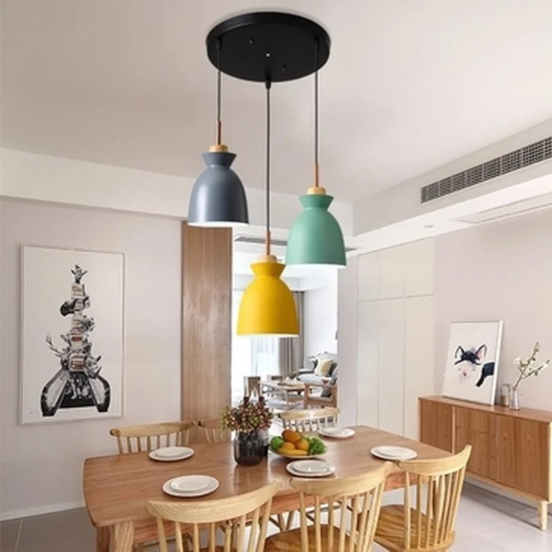 Набор из 3 ламп для обеденного стола разноцветная светодиодная Современная