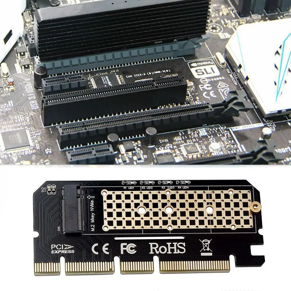 M.2 NVMe SSD NGFF к PCIE 3 0 X16 адаптер M ключ интерфейс 2280 полное расширение 2242 m. 2 2230 скорость