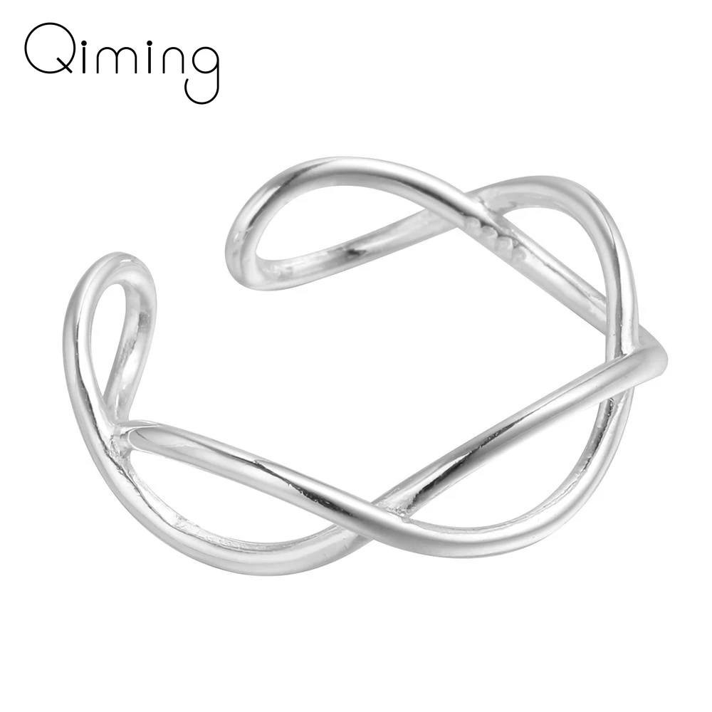 Двойные Регулируемые Простые Кольца средней длины для женщин кольца