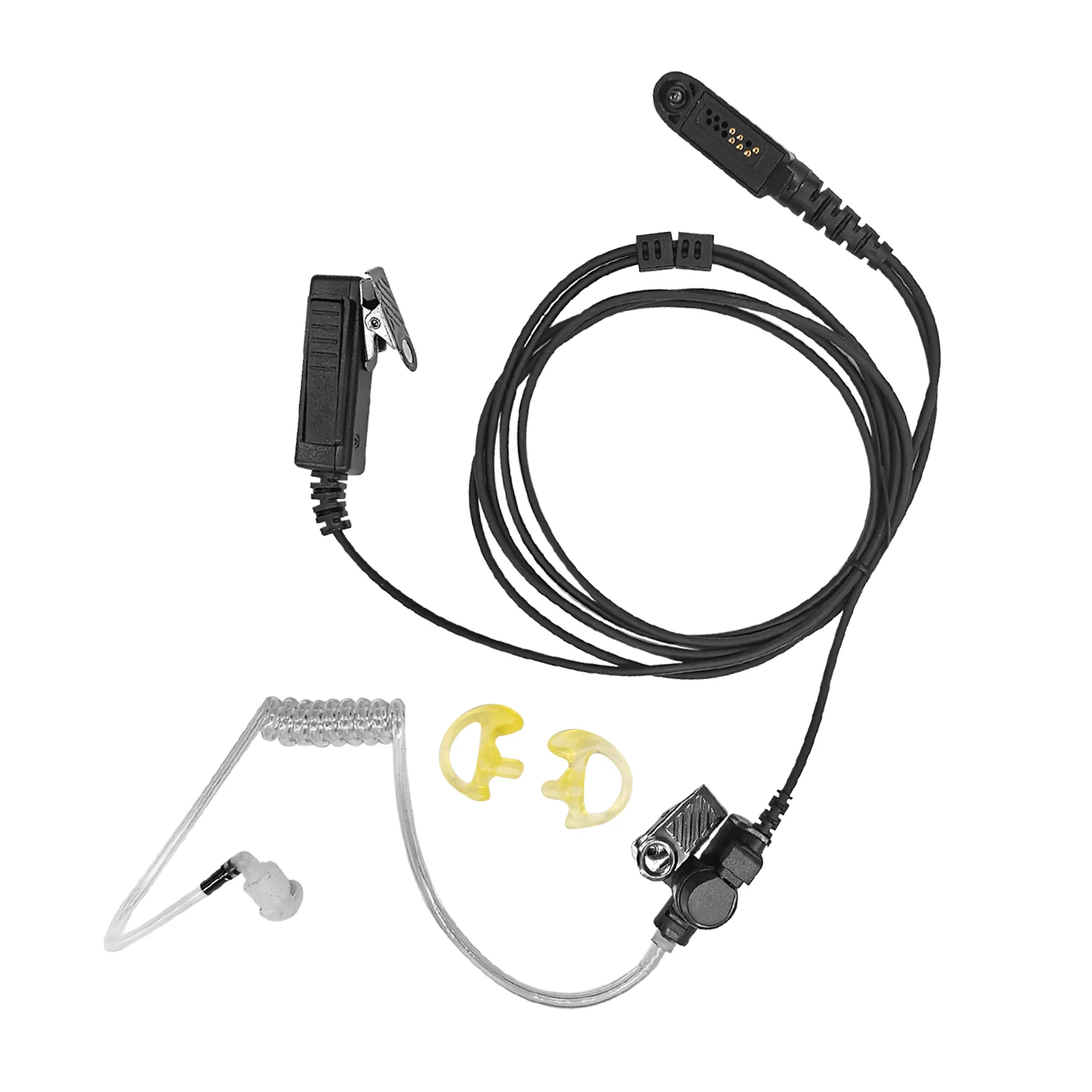 2 Wire Air Covert Acoustic Tube Surveillance Earpiece Headset with PTT for Motorola Radio