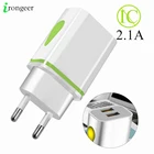 Зарядное устройство USB настенное зарядное устройство 5 В 2.1A адаптер зарядное устройство для iPhone 11 XR XS Max EU Plug LED USB зарядное устройство для телефона для Xiaomi mi note 10