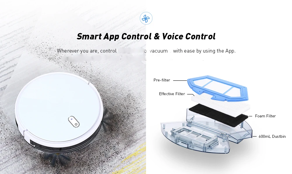 Робот-пылесос навигация карты умная память всасывание 2100pa влажная сухая швабра