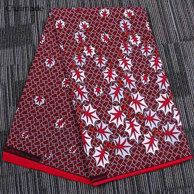 Lychee Life 1Yard Ankara African Real Wax Fabric Maple Leaf Printed For Party Dress Making Diy Sewing Crafts | Дом и сад