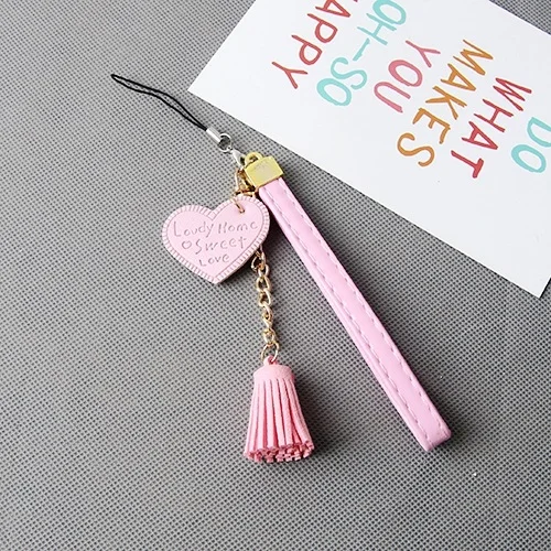 Кожаный брелок для ключей Mini love модные креативные брелоки конфетных цветов с