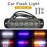 1pcs 12v 24v 18w 6 led waterproof car emergency light bar beacon warning hazard flash strobe lamp for auto truck off road cars