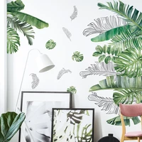 green palm leaves plant wall stickers home decoration bedroom living background dining kids room diy corner mural vinyl decal