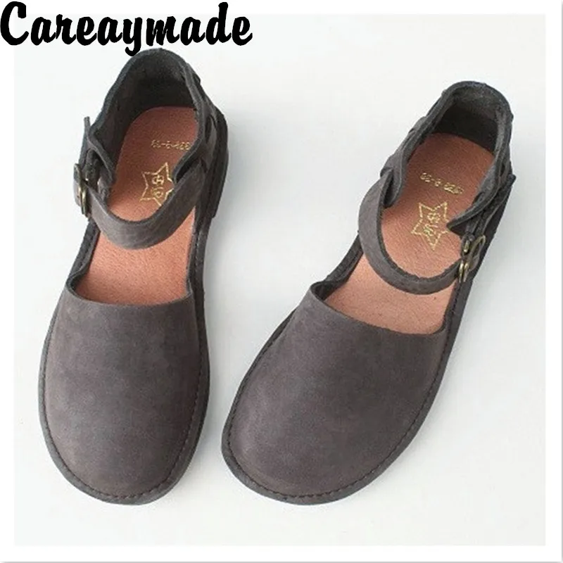 Женские сандалии Careaymade из натуральной кожи в стиле ретро для отдыха удобные