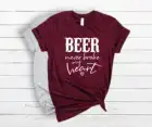 Женская футболка с надписью Beer never break my heart, винтажный Забавный подарок, L526