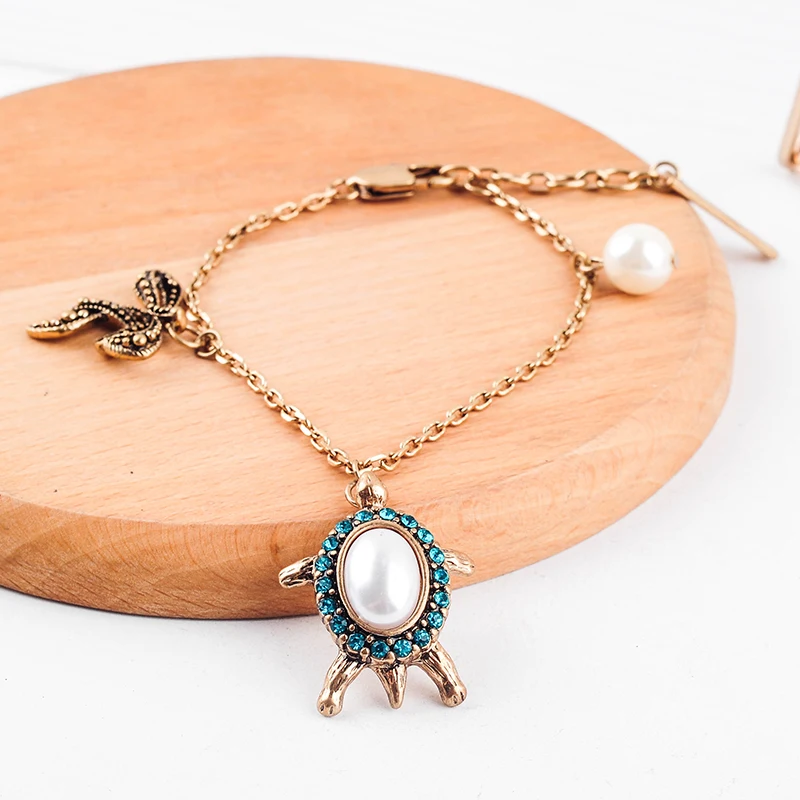 

Bohemia Ethnic Vintage Gold Color Crystal Bracelet For Women Handmade Date Gift Jewelry Wholesale