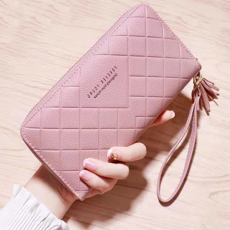 

Fashion Women Long Leather Wallets Large-capacity Ladies Clutch Bag Zipper Coin Purse with Phone Pocket & Card Holder