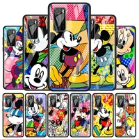 color disney mickey for huawei p40 p30 pro plus p20 p10 lite p smart z 2021 2020 2019 luxury tempered glass phone case