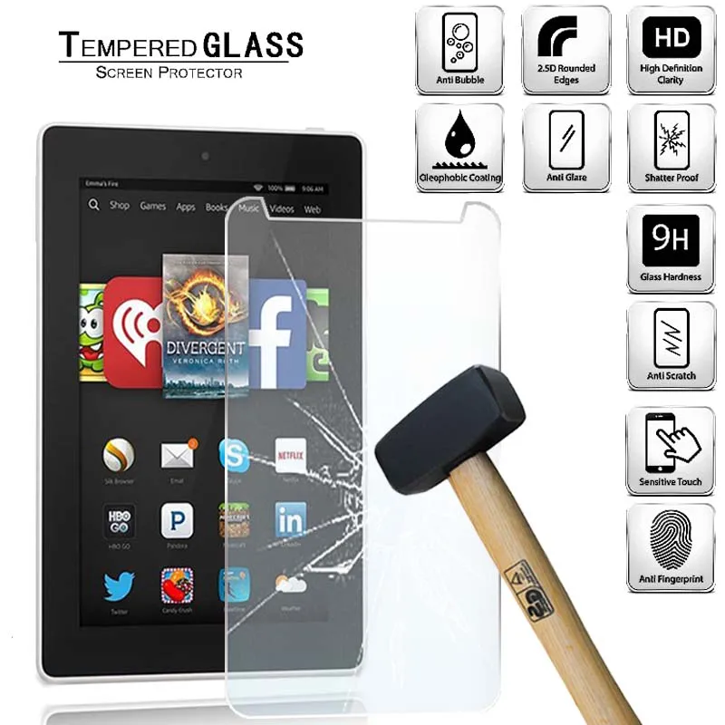 Tablet Tempered Glass Screen Protector Cover for Amazon Kind