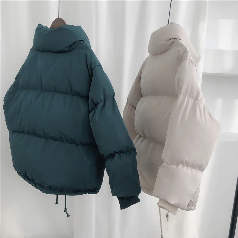 Female Coat Zipper Parka 2021 Winter Jacket Coat Fashion Autumn Solid Warm Casual Padded Parka Women Short Jacket Stand Women