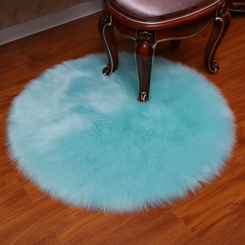 Round Rugs Carpets Long Hair Solid Carpet Living Room Decor Soft Faux Fur Plush Mat Pad Anti-Slip Chair Sofa Cover Area | Дом и сад