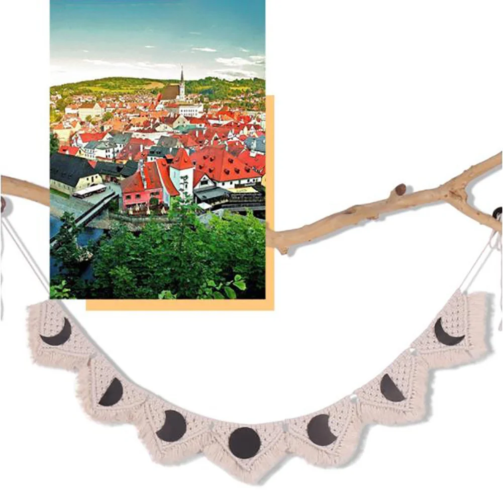 

Тканый висячий баннер ручной работы, богемный хлопковый ниток, настенные украшения, Свадебный праздник вечерние вечеринка, фон, Декор, това...