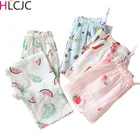 Весна-лето 2020, мягкие удобные домашние штаны, женские хлопковые Тонкие штаны из двойной марли для сна, штаны для сна, Повседневная Пижама с принтом