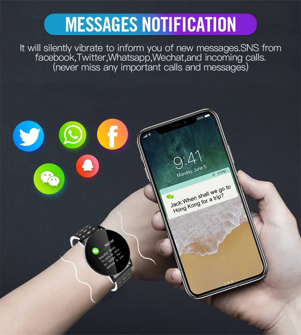 Наручные часы 2020New Bluetooth Смарт для мужчин кровяное давление Smartwatch женские