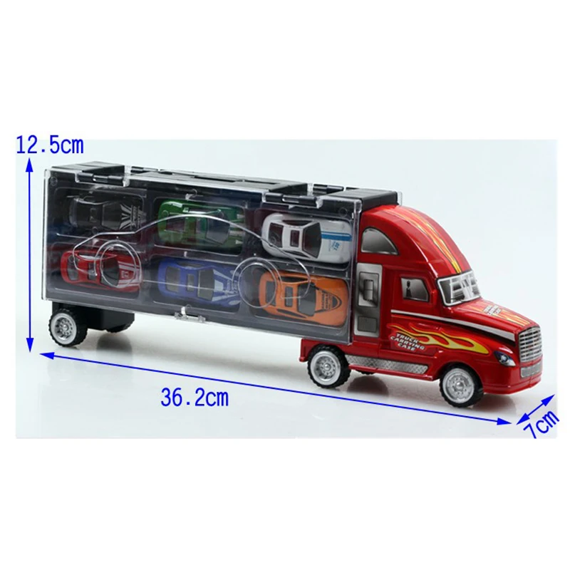 

New Transport Car Container Carrier Big Truck Vehicles Toys With 12pcs Mini Diecast Cars Model Truck Toys For Children Boys Gift
