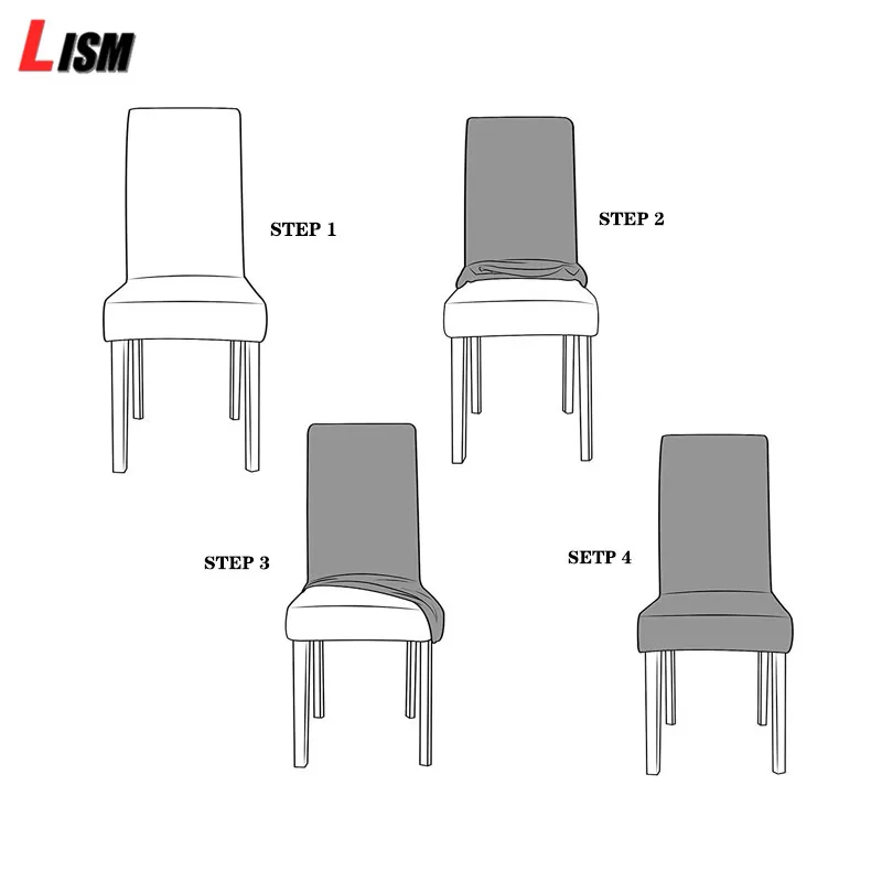2 шт. чехлы для стульев спандекс эластичные Простые Чехлы обеденных сидений