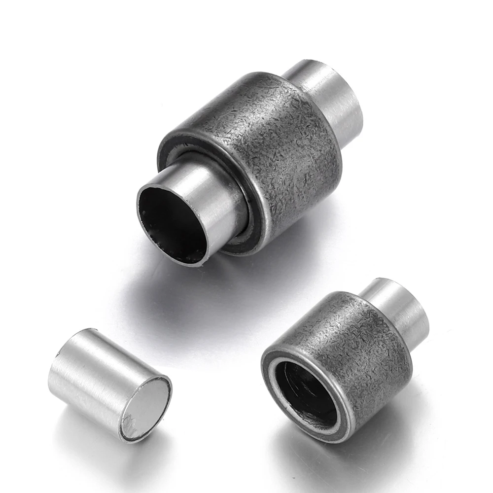 

Stainless Steel Magnetic Clasp 6mm Hole Lividity Plated Vintage Fastener Bracelet Closure Jewelry Making Magnet Buckle