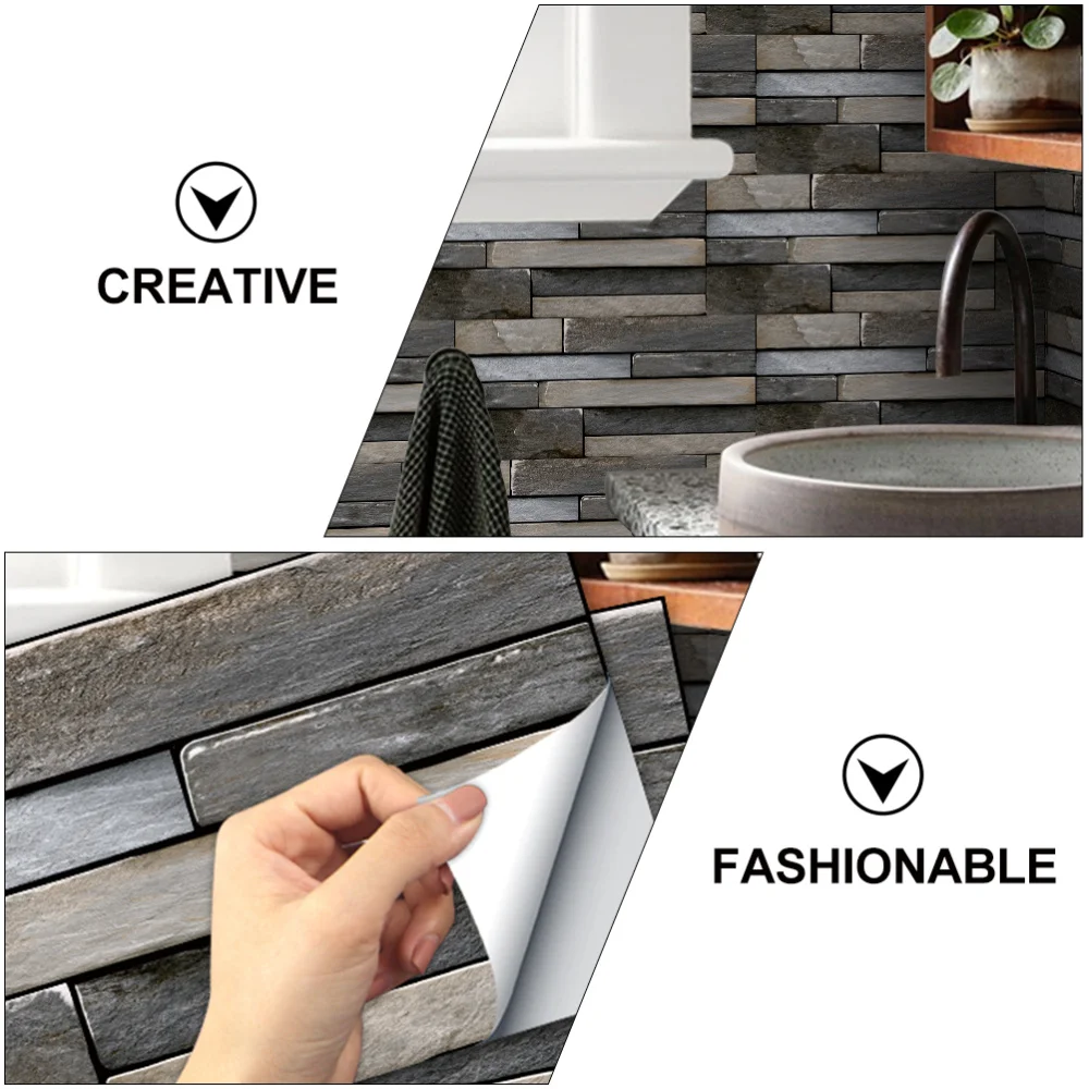

6 Sheets Useful Wall Protective Stickers Waterproof Wallpaper Oilproof Stickers