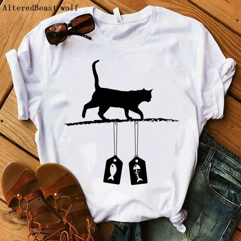 Cat to be Kitten me Right Meow Text print funny t shirt Women tops Casual T-Shirt white clothes female vogue cat tshirt | Женская одежда