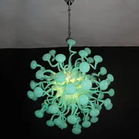 lr053 free shipping green mushroom glass drop chandelier lighting