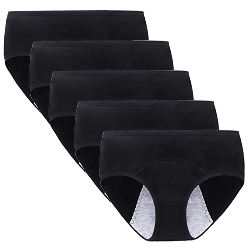 

5 Pcs Menstrual Panties Women Cotton Leak Proof Period Briefs Lingerie Ma'am Sexy Comfortable Physiological Underwear