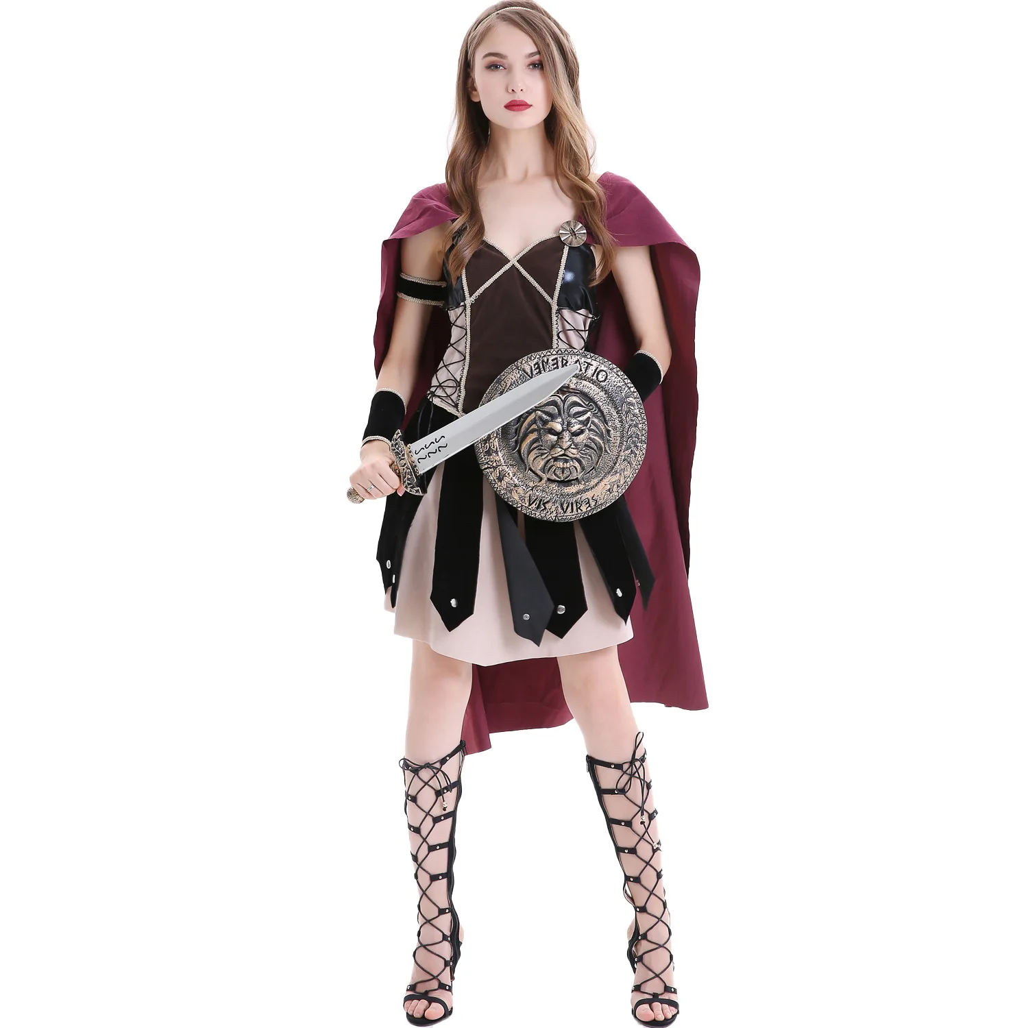 Костюм на Хэллоуин средневековый Римский Спартанский Женский воин Косплей