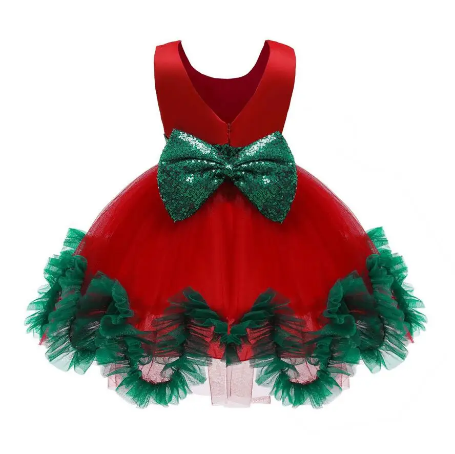 Детские для девочек красное синее детское платье принцессы рождественское с