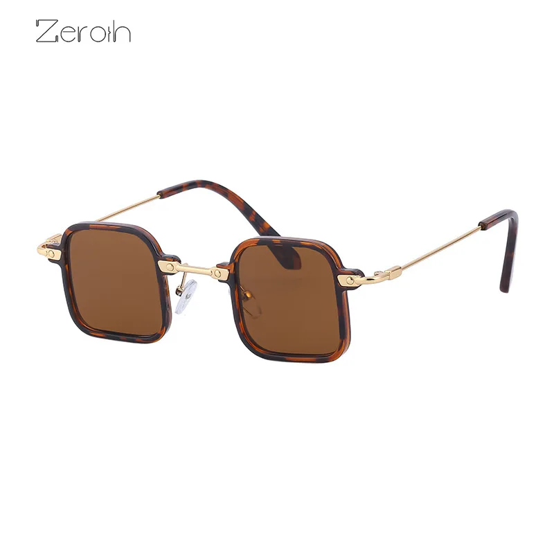 

Fashion Square Sunglasses Women Small Mental Glasses Retro Sunglass Men Luxury Designer Eyewear UV400 Sun Glass Brown Shades