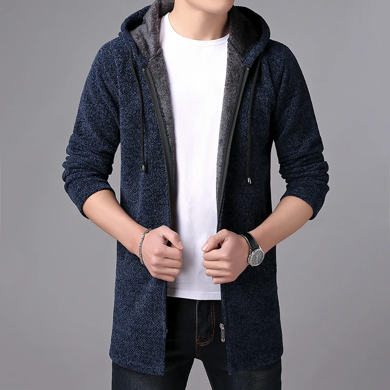 Новинка зимы 2019 мужские свитера с капюшоном пальто Модный повседневный