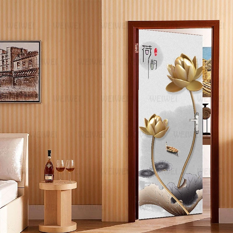 Наклейки на дверь в виде рыбок и птиц ПВХ водостойкие | Дом сад