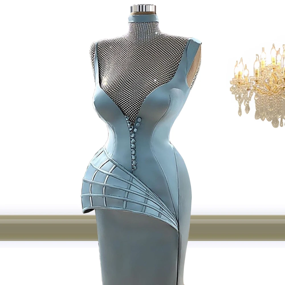 Buttons Light Green Satin Prom Dress vestidos elegantes Dress 2021 sukienki na studniówkę abito cerimonia donna prom kleider