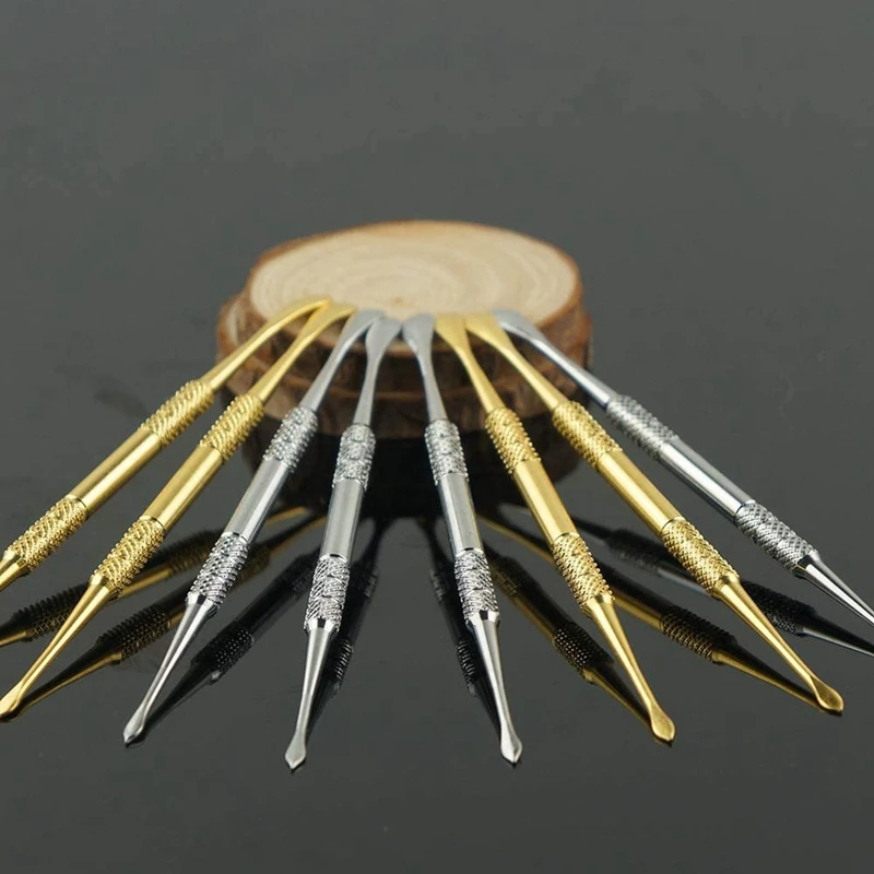 

3 Pack Wax Carving Tools Kit Stainless Steel Wax Scoop Tool Carving Pen Sculpting Spoon, 4.84 Inch and 3 Colors