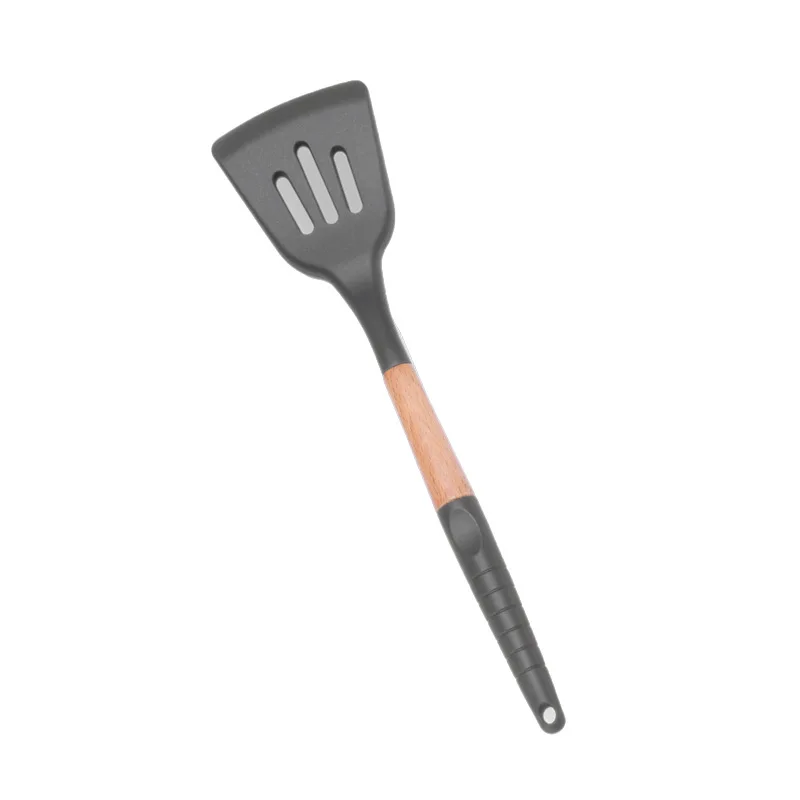 

Wooden Handle Silicone Slotted Landle Soup Ladle Turner Spatula Silicone Kitchenware Utensils Flexible Oil Brush for Cooking