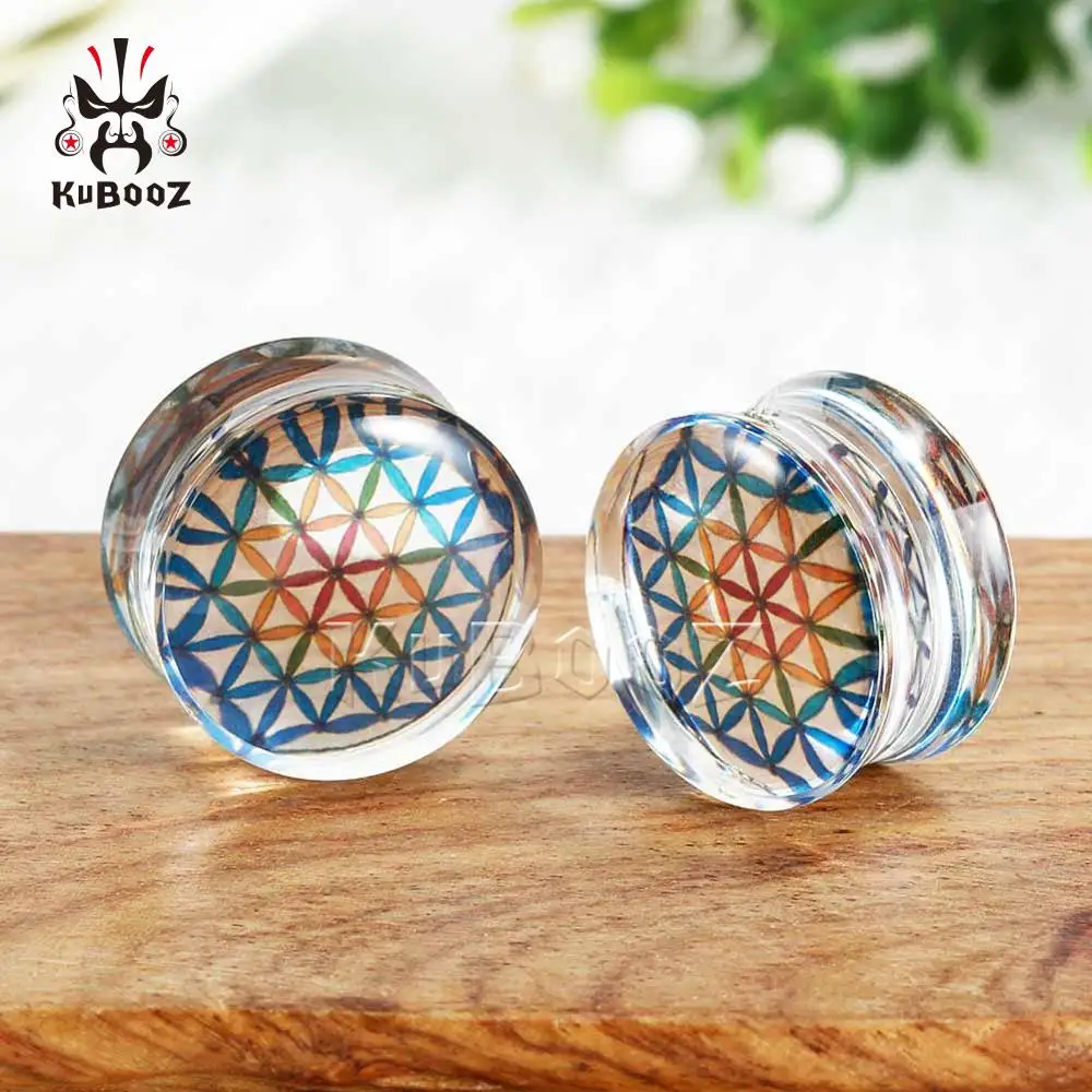 Красочные туннели для пирсинга простые прозрачные акриловые затычки ушей