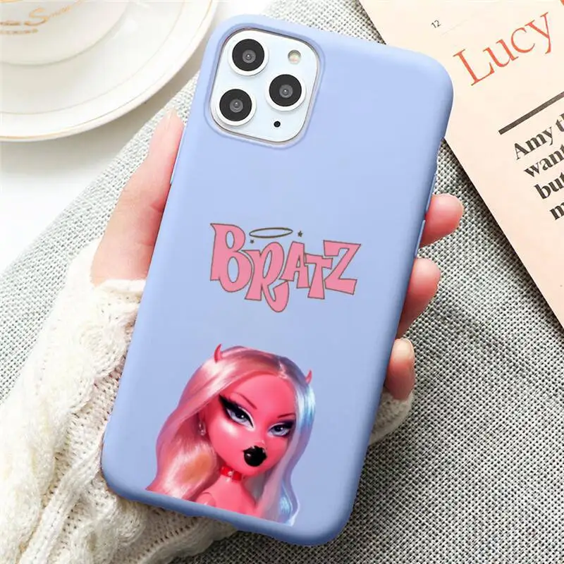 

lovely Doll Bratz Phone Case for iPhone 12 mini pro max 11 Pro Max X XR XS 8 7 6s Plus Candy purple Silicone Cases